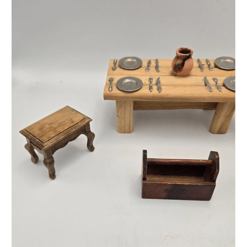 Dolls House Furniture Wooden Pieces 1:12 Scale Lot of 4
